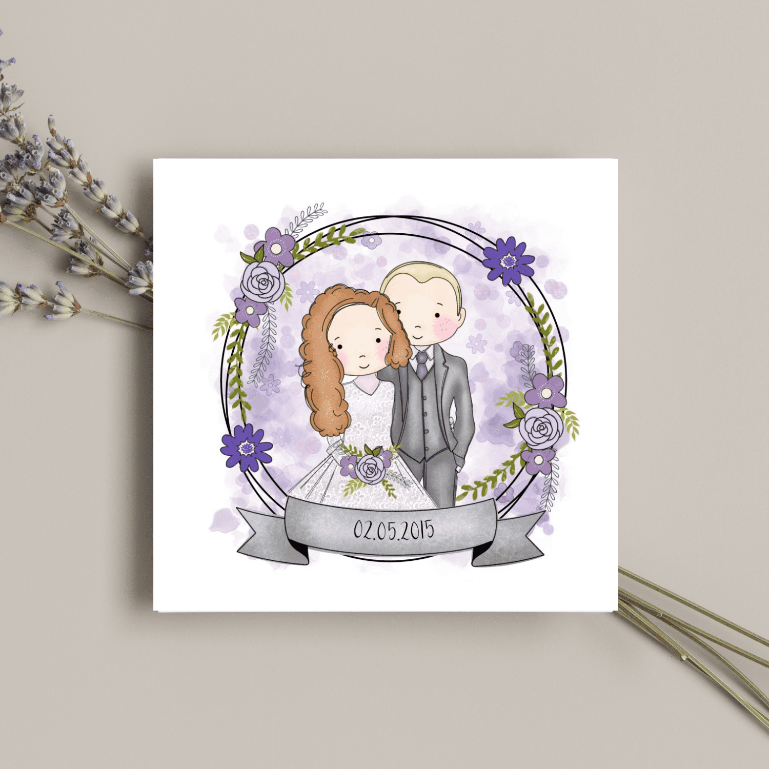 Personalised Wedding Day Card for Newlywed Couples