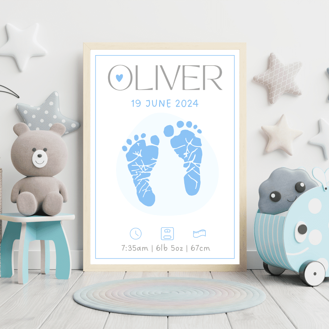 Newborn Personalised Birth Details - Wall Print: Custom Nursery Decor - Image 5