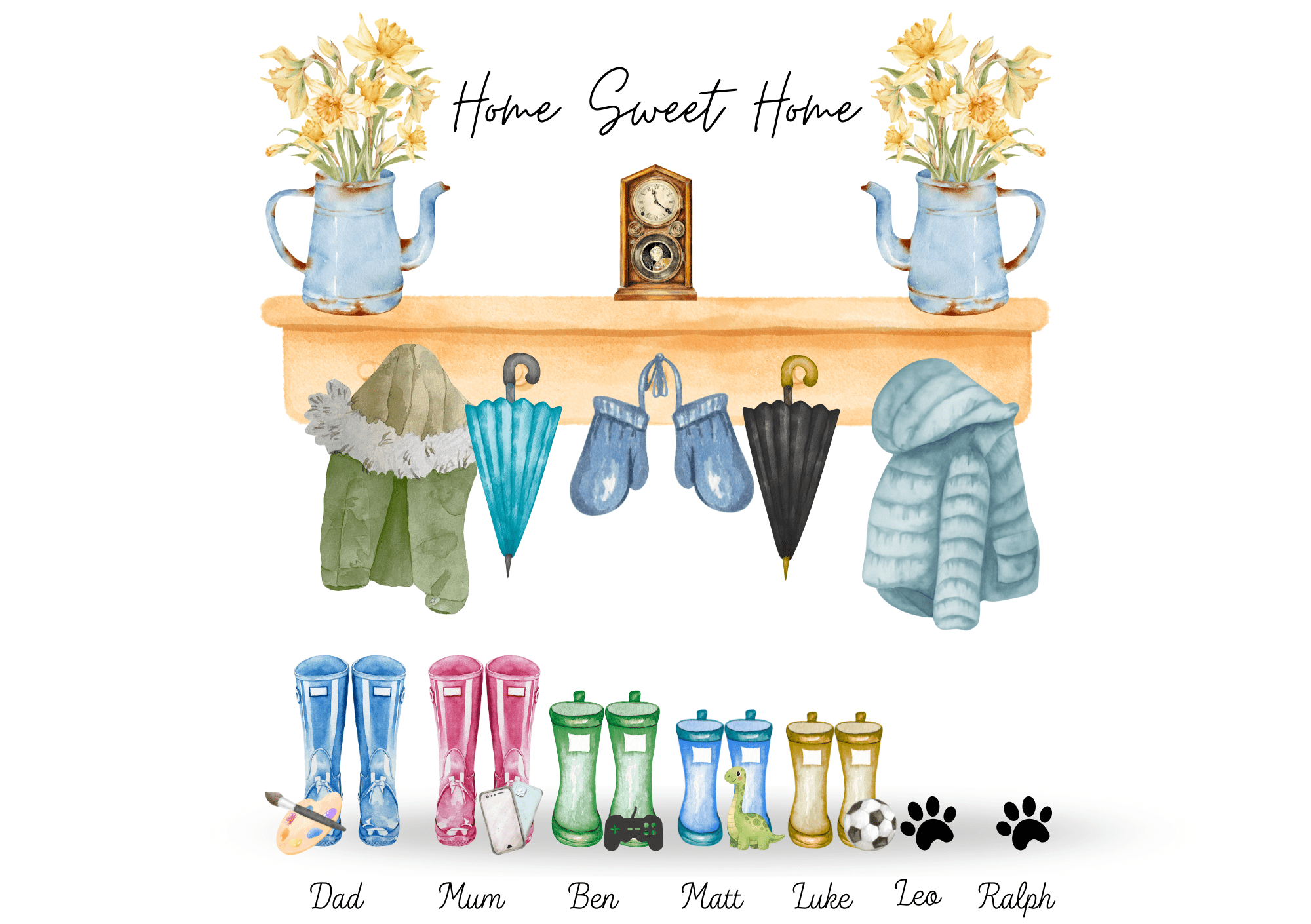 Custom Personalised Welly Boot Print - Image 3