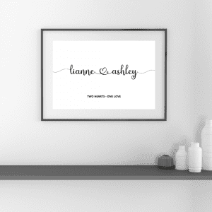Minimalistic, Romantic Names Wall Art
