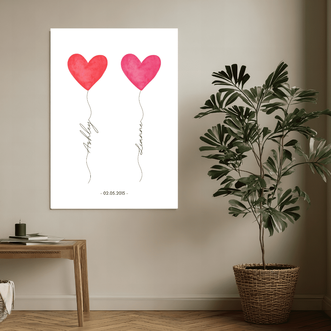 Personalised Balloon Name | Valentine’s Day Card, Romantic Keepsake Gift - Image 2